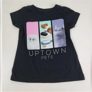 Girl's The Secret Life of Pets Black T-Shirt. Size Large.